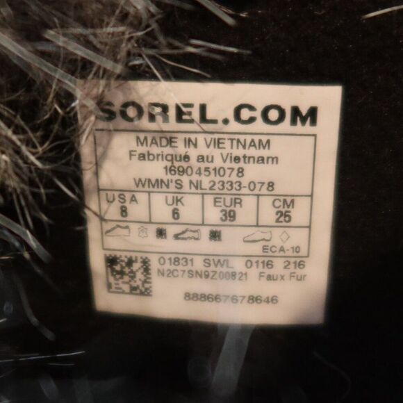 SOREL TOFINO BOOTS II waterproof grey lace up fur warm 8 snow winter quilted prp - Picture 8 of 8